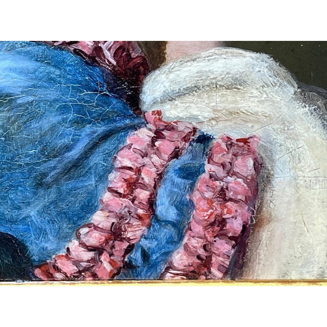 Antique Victorian Oil Portrait Young Lady Dated 1870, English School, Gilt Frame in the Manner Of For Sale - Image 9 of 11