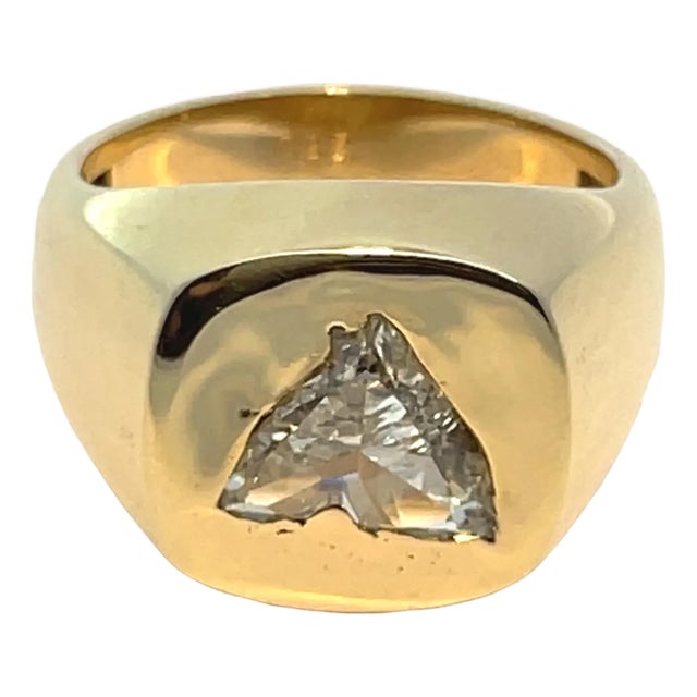 Gia Certified 1.27ct Horse Modified Brilliant L Si1 Diamond Ring in 18k Gold, Size 6 For Sale