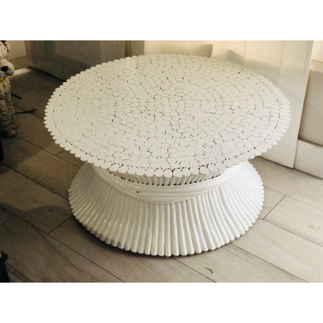 Vintage Coastal White Driftwood Logs Coffee Table | Chairish