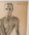 Vintage 1950's charcoal male figural study drawing by Charles Berkeley Normann (1903-1985) Texas and Norway, signed upper...