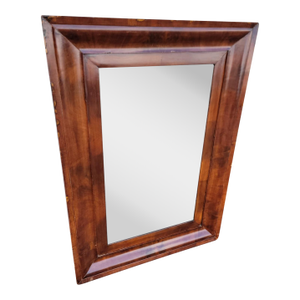 Antique 19th Century American Empire Flame Mahogany Rectangular Wall Mirror