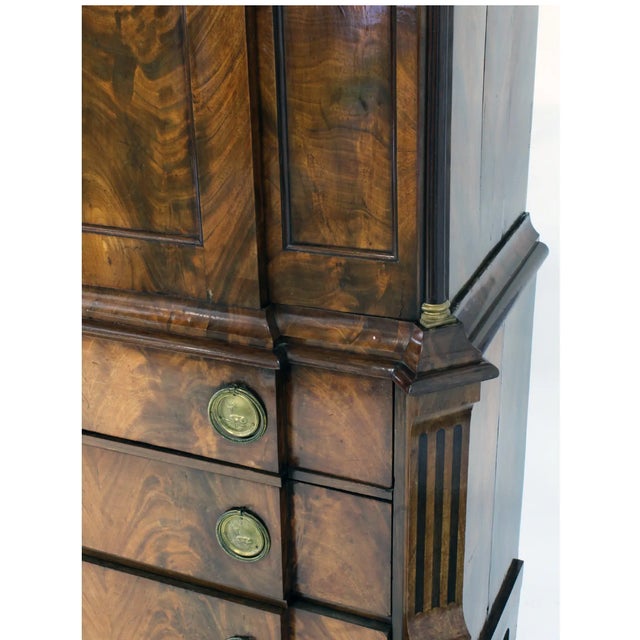 18th C. Neoclassical Dutch Mahogany Armoire For Sale - Image 4 of 9