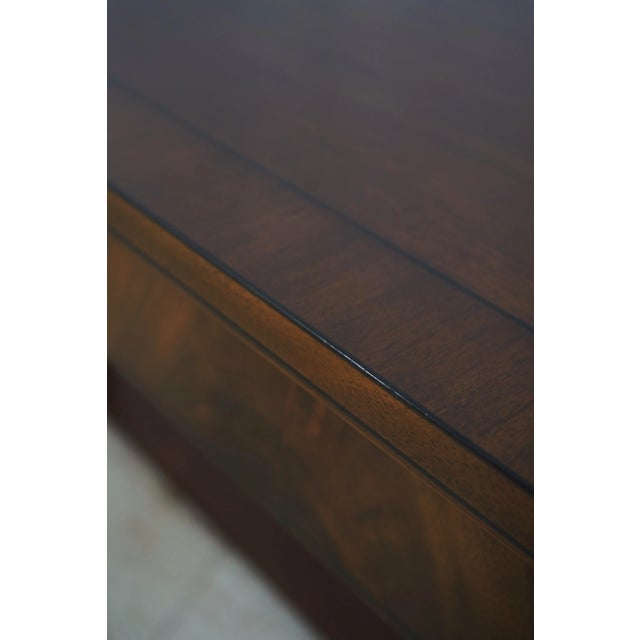 Baker Neoclassical Mahogany Console Table W. Paw Feet For Sale - Image 9 of 12