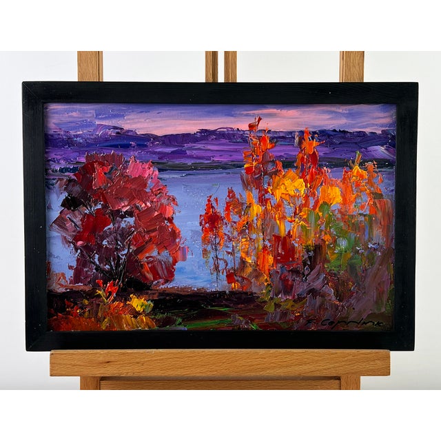Impressionist Oil Painting Autumn Crimson Serdyuk Boris Petrovich For Sale - Image 3 of 11