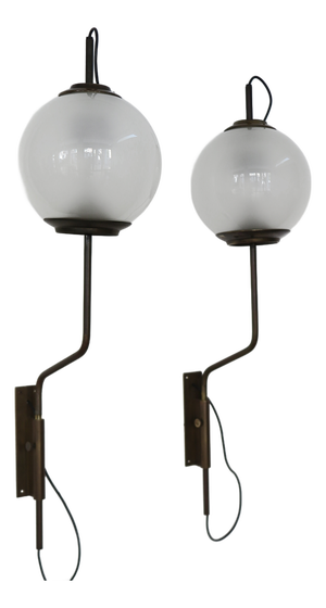LP11 Wall Lamps in Brass and Glass by Luigi Caccia Dominioni for Azucena, Italy, 1950s, Set of 2