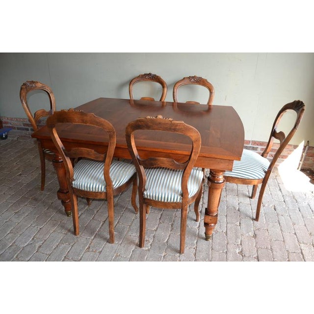 Antique Mahogany Dining Table with Chairs, 1800s, Set of 7 For Sale - Image 4 of 18