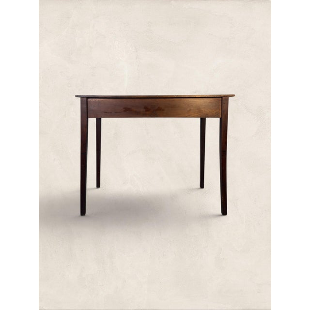 Late 19th Century Antique English Oak Two Drawer Side Table on Tapered Legs For Sale - Image 5 of 8