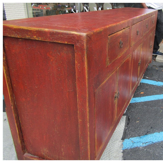 Vintage Wooden Credenza with Rustic Antique Finish Chairish