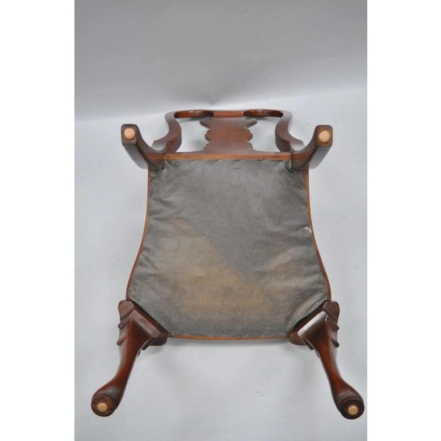 Vintage Queen Anne Style Crotch Mahogany Dining Room Side Chairs - A Pair For Sale - Image 11 of 12