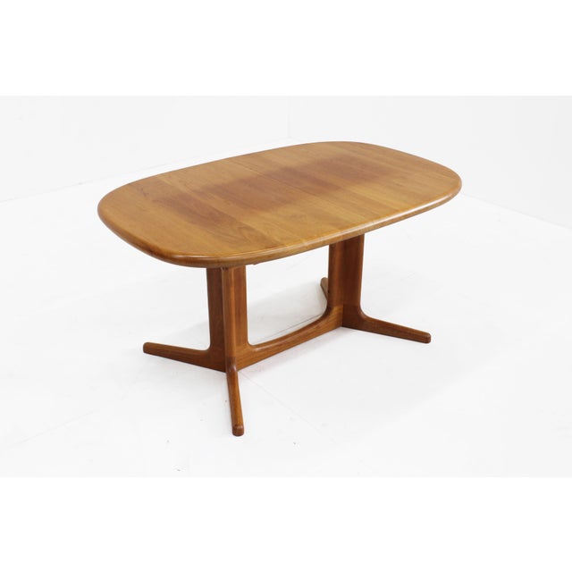 Brown Vintage Danish Oval Extendable Dining Table in Teak from Glostrup, 1960s For Sale - Image 8 of 10