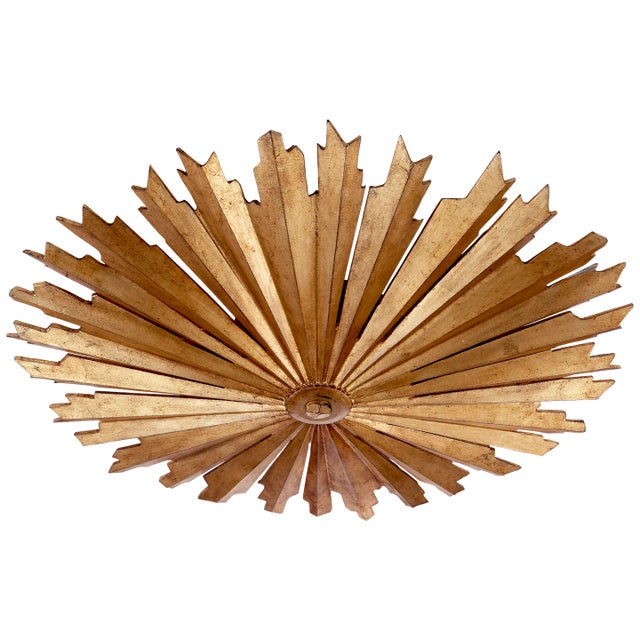 Modern Chapman & Myers for Visual Comfort Signature Claymore Medium Flush Mount in Gilded Iron For Sale - Image 3 of 8