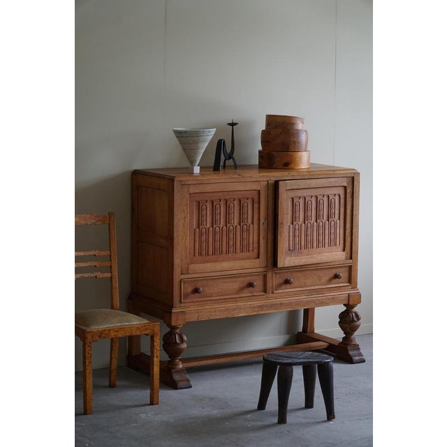 Mid-Century Danish Handcrafted Cabinet in Oak, 1950s For Sale - Image 14 of 18