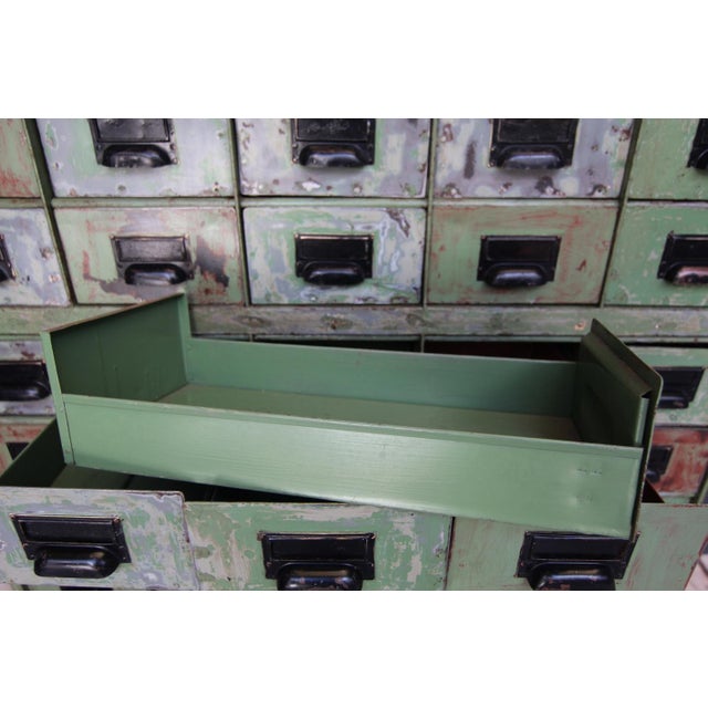 Vintage Industrial Metal Drawer Cabinet, 1920s For Sale - Image 18 of 18