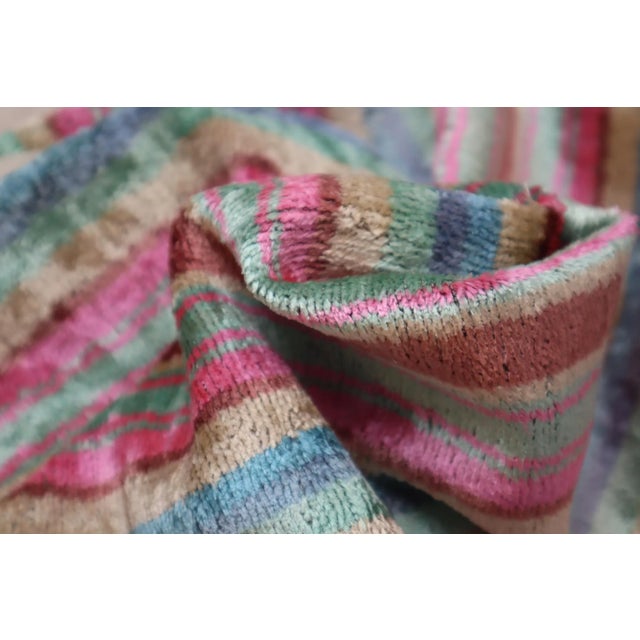 Contemporary Multi Color Velvet Throw Pillow & Down Insert For Sale - Image 9 of 10