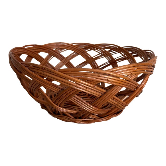 1970s French Wicker Bread / Fruit Basket For Sale