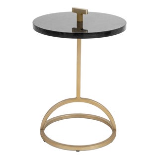 Remy Black Marble Top Side Table For Sale