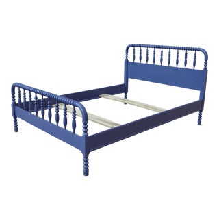 Full Jenny Lind Spindle Bed in Southern Belle Blue For Sale