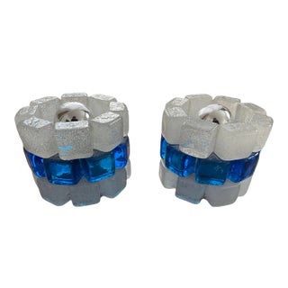 Poliarte Pair of Glass Cube Lamps, 1970s For Sale