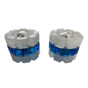 Poliarte Pair of Glass Cube Lamps, 1970s