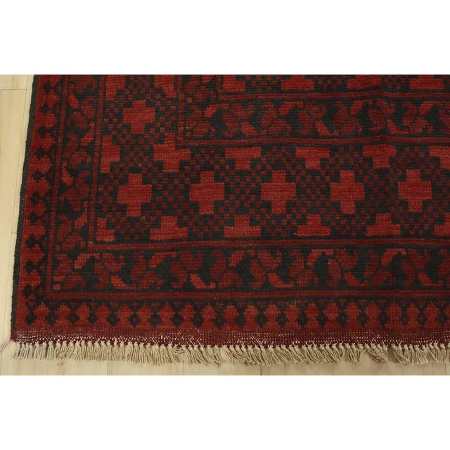 Turkmen Rug 8’3” X 10’8” Red Wool Vintage Tribal Hand-Knotted Oriental Carpet For Sale - Image 10 of 13