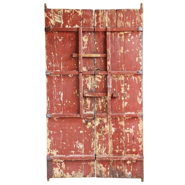 Vintage Yellow Mongolian Garden Gate For Sale - Image 4 of 4