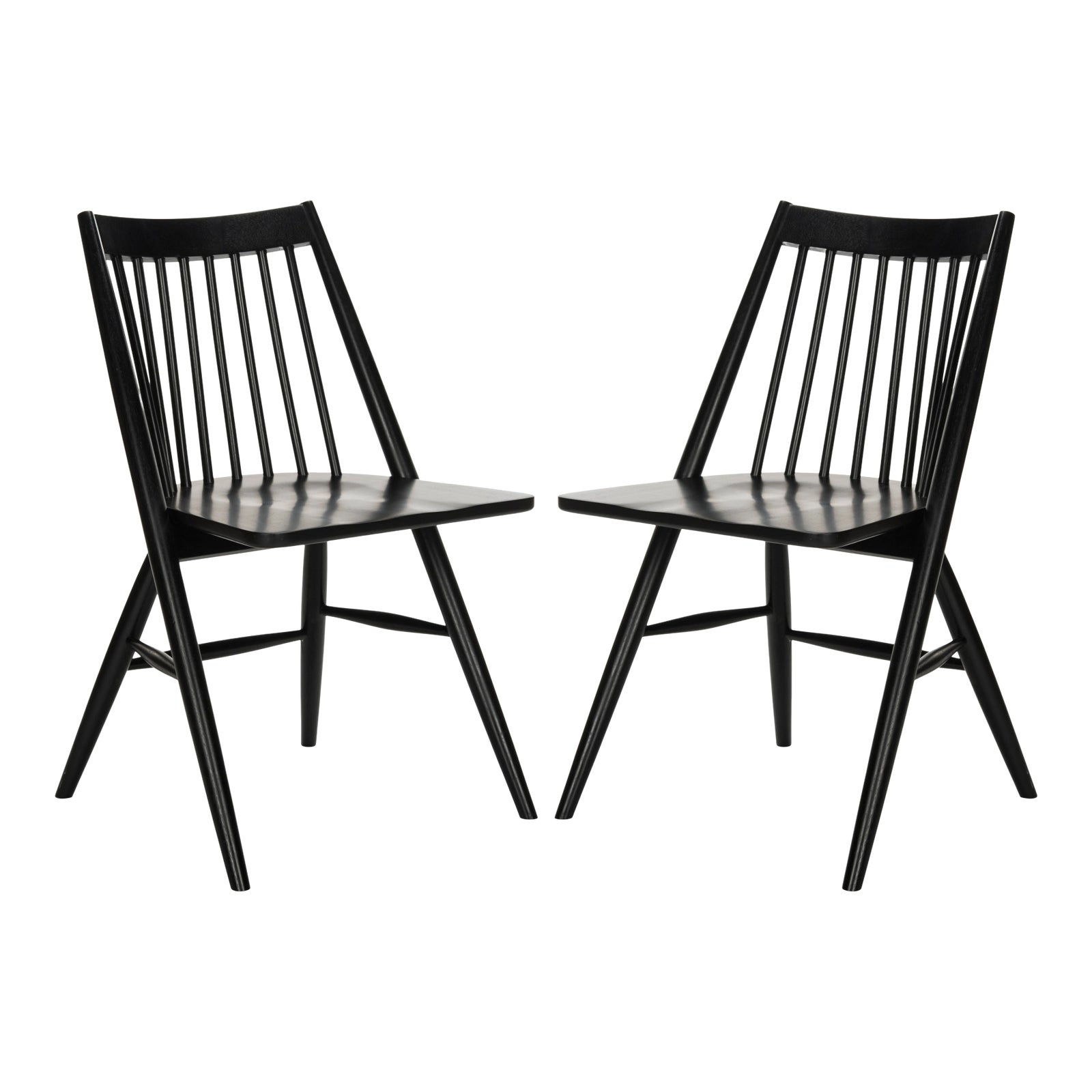 19"H Spindle Dining Chair in Black a Pair Chairish