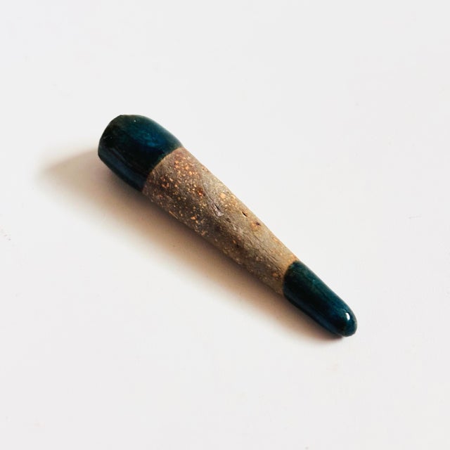 Teal Studio Pottery Perfume Bottle With Dauber For Sale - Image 8 of 9