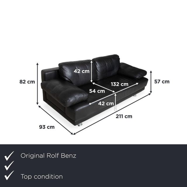 The Rolf Benz 355 sofa is a true stroke of genius in terms of functional aesthetics. Upholstered in deep, timeless black...