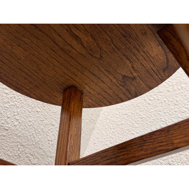 Traditional Traditional Round Wooden Stool, Vintage For Sale - Image 3 of 12