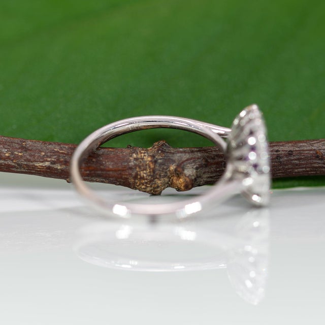 1.3Ct Gia Certified Purple Sapphire Ring With Natural Diamonds: Solid 14k Gold For Sale - Image 10 of 10
