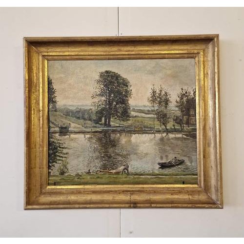 Painting.Canvas, oil paints, wooden frame.Belgium.1930s.External frame dimensions: 85x75cm