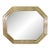 Vintage Mid Century Silver & Gold Faux Bamboo Octagonal Hanging Wall Mirror For Sale