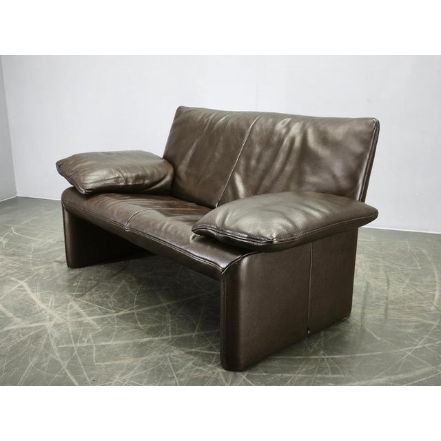 Wood Belgian Full Grain Leather Freestanding Two-Seat Sofa from Jori, 1990s For Sale - Image 7 of 15
