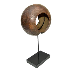 African Mbole Copper Anklet Currency on Stand