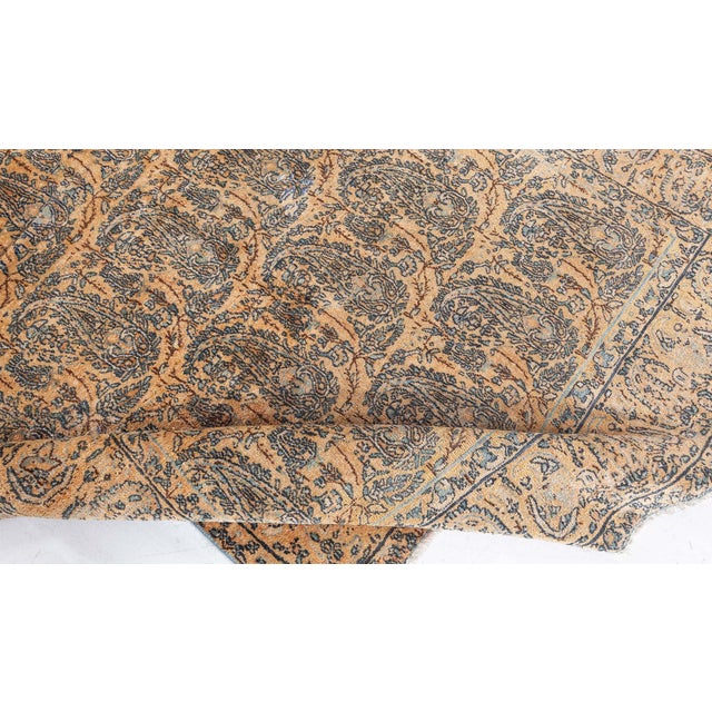 19th Century Persian Tabriz Honey Yellow and Black Handwoven Wool Rug For Sale In New York - Image 6 of 8