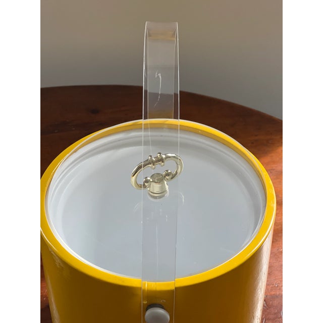 Vintage Mid-Century Yellow Ice Bucket For Sale - Image 9 of 12