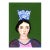 Alice in Wonderland With Money Crown, Contemporary Oil Portrait, Signed For Sale
