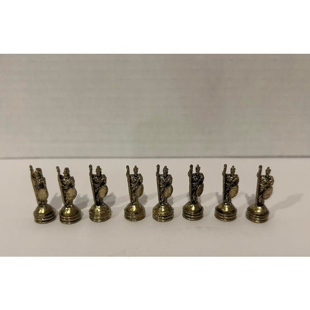 Vintage Italian Greco-Roman Chess Board Set Mini For Sale - Image 12 of 12