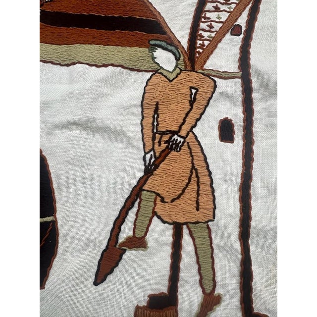 Vintage French Embroidered Tapestry, 1950s For Sale - Image 18 of 18