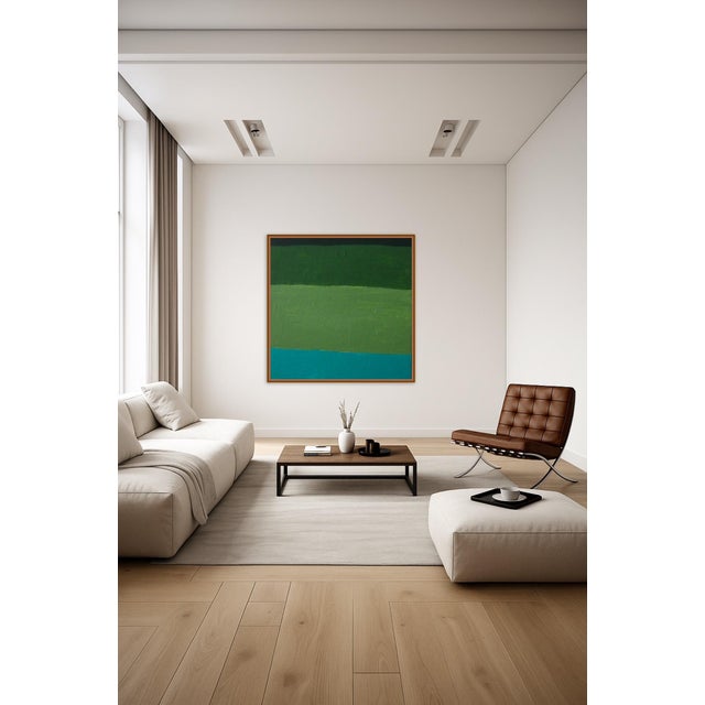 Bodasca, Minimalist Abstract Green Softness, 2026, Acrylic on Canvas For Sale - Image 6 of 15