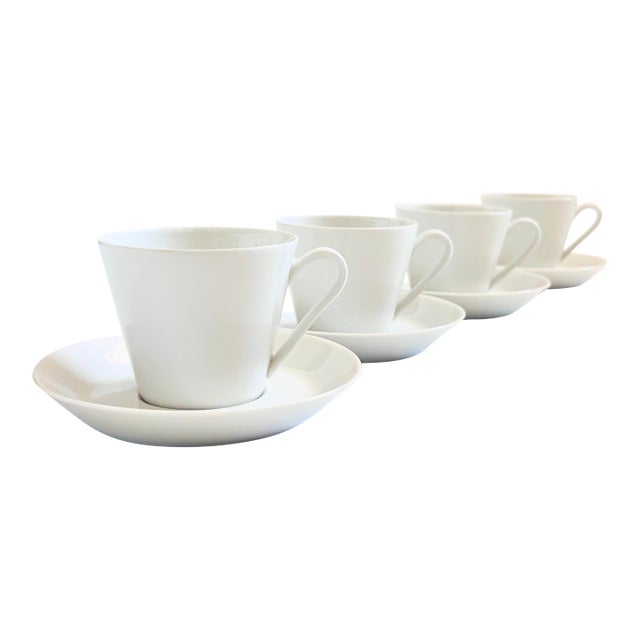 Mid Century Porcelain Teacups by Fairwood Schonwald Germany - Set of 4 For Sale