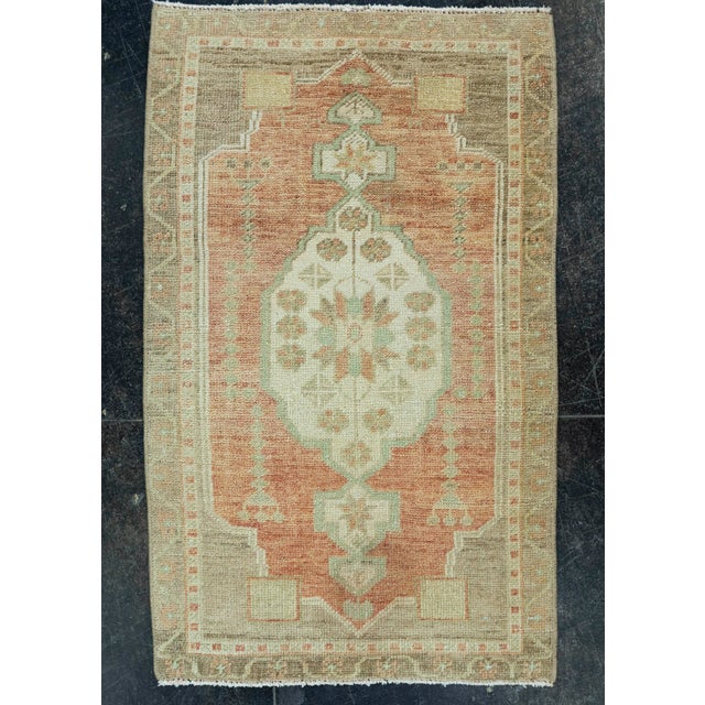 Red Turkish Mini Rug Oriental Hand Knotted Vintage Rug 1'9" x 2'10" #20726 For Sale - Image 8 of 8