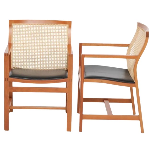 King Series Armchairs in Cherrywood by Rud Thygesen and Johnny Sorensen for Fredericia, 1980s, Set of 2 For Sale