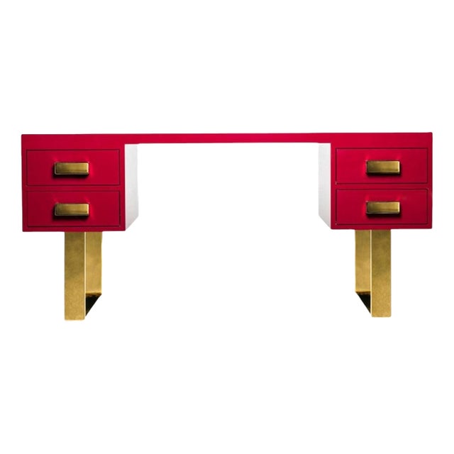 Vittoriale Desk Table with Drawers in Powder-Coated Aluminum by Altreforme For Sale