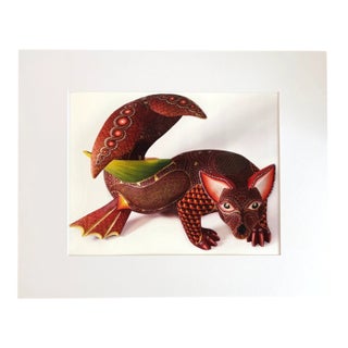 Coyote Fish: Ltd Edition Print of Oaxacan Alebrije Wood Carving in 16x20 Mat For Sale