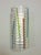 Vintage Italian wall lights with clear ribbed Murano glass shades decorated with multicolored stripes, mounted on white...