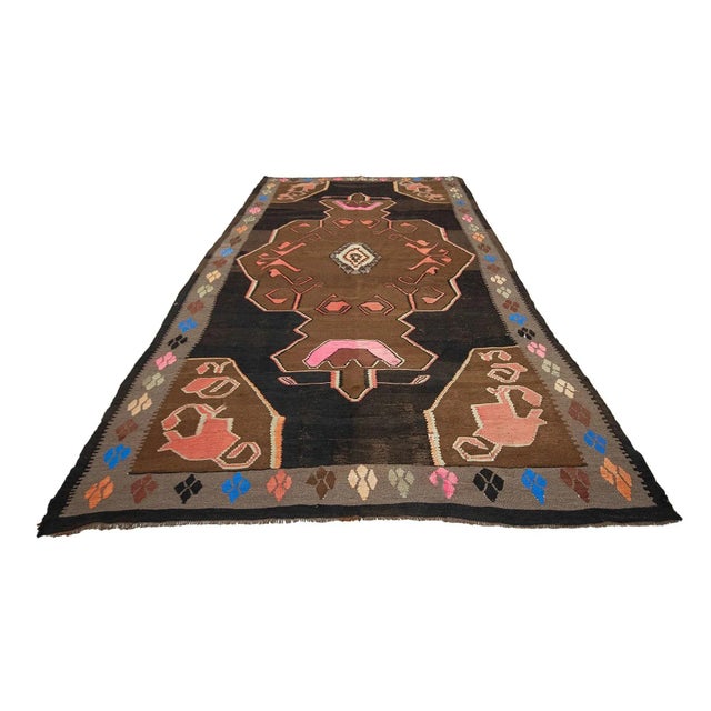 オールドキリム Kars Vintage Turkish Kars Kilim Rug | Chairish