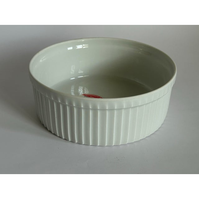 Ceramic 1990s Set of 3 French Pillivuyt Deep Pleated Porcelain Soufflé Dishes For Sale - Image 7 of 12