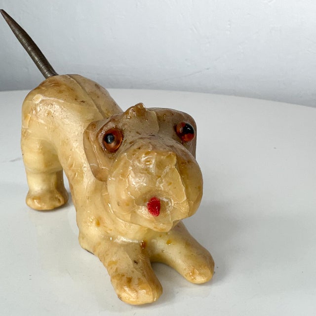 AMBIANIC presents 1940s Folk Art Vintage DOG Castile Soap Sculpture Carving 5 d x 1.75 w x 3 tall Unrestored original...
