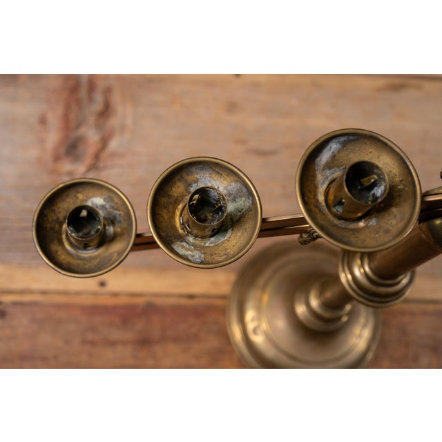Late 19th Century Adjustable Brass Sabbath Candelabrum For Sale - Image 13 of 15